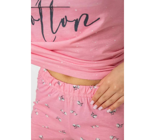 Піжама жіноча з принтом, колір рожевий, 243R7060