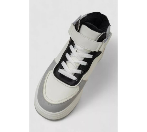 Кроссовки женские зимние на меху, цвет бело-серый, 248RAM03-86