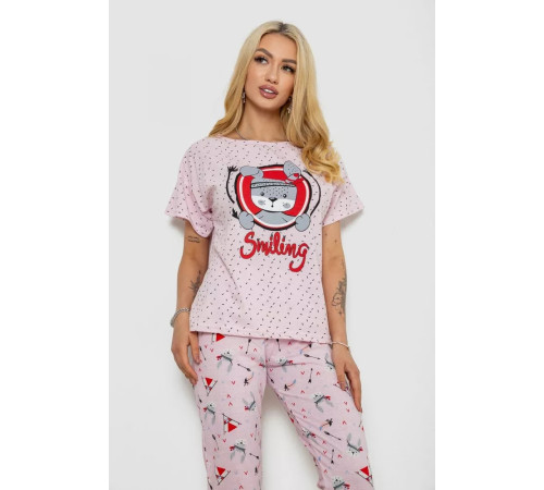 Женская пижама с принтом 243R15484, цвет Розовый
