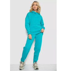 Спортивный женский костюм на флисе, цвет бирюзовый, 247R10765