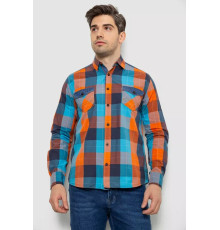 Сорочка чоловіча в клітинку, колір помаранчевий, 214R0743