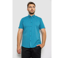 Сорочка чоловіча в клітинку, колір бірюзовий, 214R4564