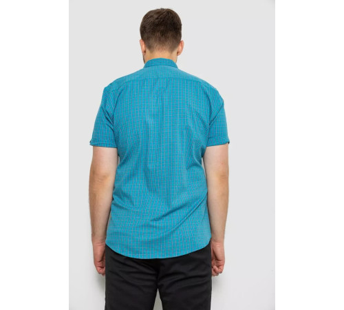 Сорочка чоловіча в клітинку, колір бірюзовий, 214R4564