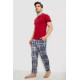 Піжама чоловіча з принтом, колір бордовий, 243R1003