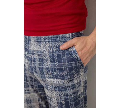 Піжама чоловіча з принтом, колір бордовий, 243R1003