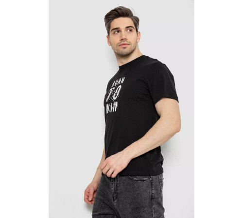 Футболка чоловіча з принтом, колір чорний, 241R1901