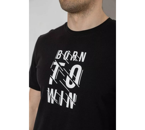 Футболка чоловіча з принтом, колір чорний, 241R1901