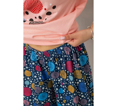 Пижама женская с принтом, цвет персиковый, 243R10386.