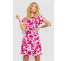 Сукня з принтом, колір біло-рожевий, 214R0225-2