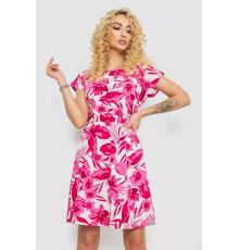 Платье с принтом, цвет бело-розовый, 214R0225-2.