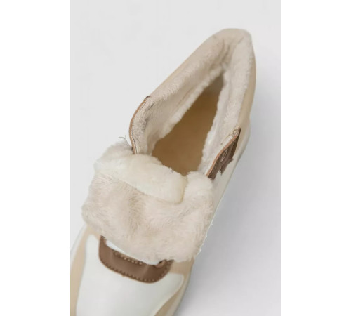 Кросівки жіночі зимові на хутрі, колір бежево-коричневий, 248RAM015