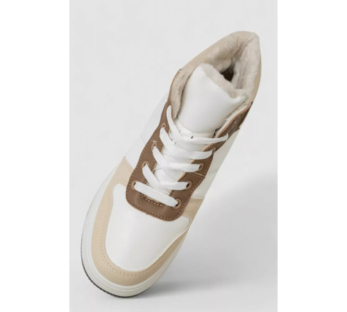 Кросівки жіночі зимові на хутрі, колір бежево-коричневий, 248RAM015