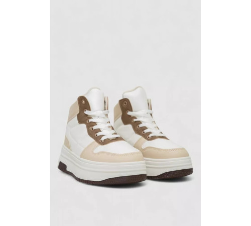 Кросівки жіночі зимові на хутрі, колір бежево-коричневий, 248RAM015