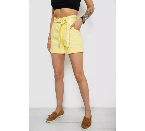 Джинсовые шорты женские, цвет желтый, 182R1468