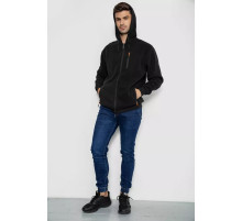 Кофта мужская на флисе с капюшоном, цвет черный, 244R2476