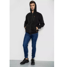 Кофта чоловіча на флісі з капюшоном, колір чорний, 244R2476