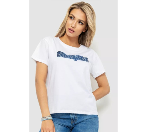 Женская футболка с принтом, цвет белый, 221R3004-1