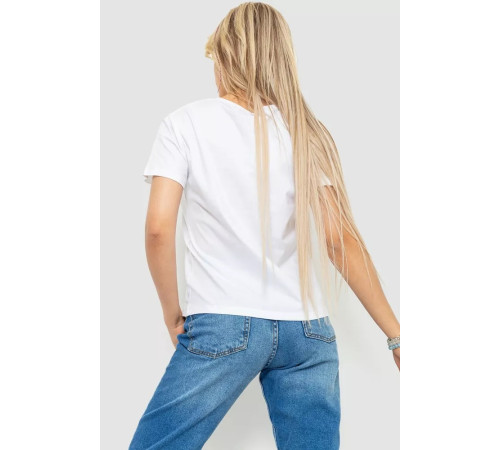 Женская футболка с принтом, цвет белый, 221R3004-1