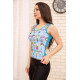 Майка женская, голубого цвета с мультяшным принтом, 172R4001-1