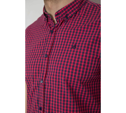 Сорочка чоловіча в клітинку, колір червоний, 214R827