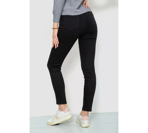 Джинси жіночі однотонні, колір чорний, 244R2056