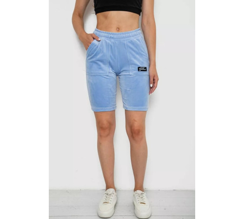 Шорты женские велюровые, цвет голубой, 238R58169-1.