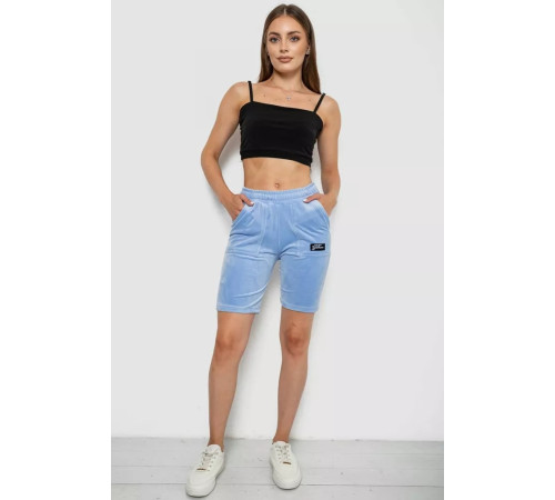 Шорты женские велюровые, цвет голубой, 238R58169-1.