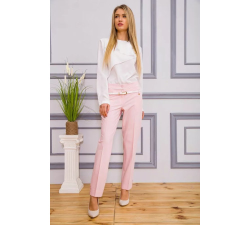 Класичні жіночі штани, рожевого кольору, з поясом, 182R245