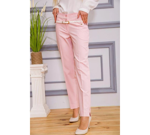 Класичні жіночі штани, рожевого кольору, з поясом, 182R245