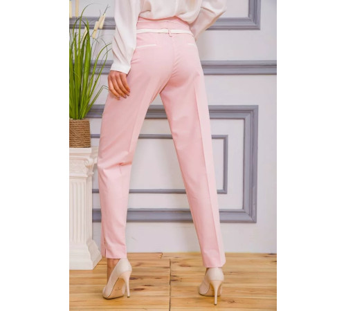Класичні жіночі штани, рожевого кольору, з поясом, 182R245