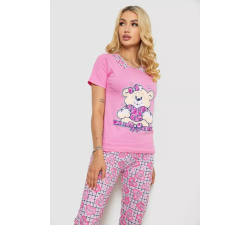 Піжама жіноча, колір рожевий, 243R03675