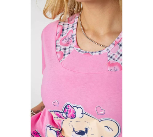 Піжама жіноча, колір рожевий, 243R03675