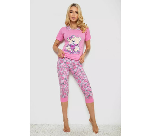 Піжама жіноча, колір рожевий, 243R03675