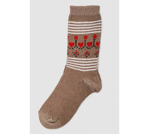 Шкарпетки жіночі з принтом, колір бежевий, 238R336-4