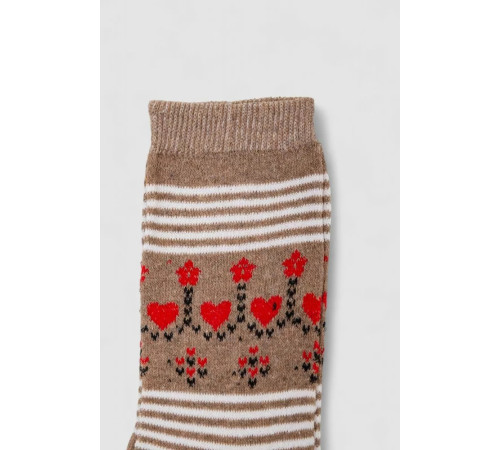 Шкарпетки жіночі з принтом, колір бежевий, 238R336-4