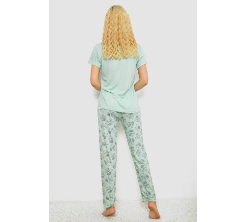 Женская пижама с принтом, цвет мятный, 243R10200