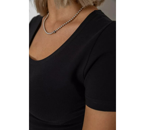 Женская футболка однотонная, цвет черный, 102R1101