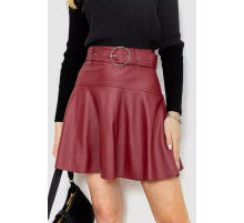 Спідниця з екошкіри, колір бордовий, 186R5210