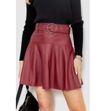 Спідниця з екошкіри, колір бордовий, 186R5210