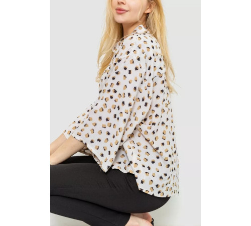 Блуза класична вільного крою, колір молочний, 102R332