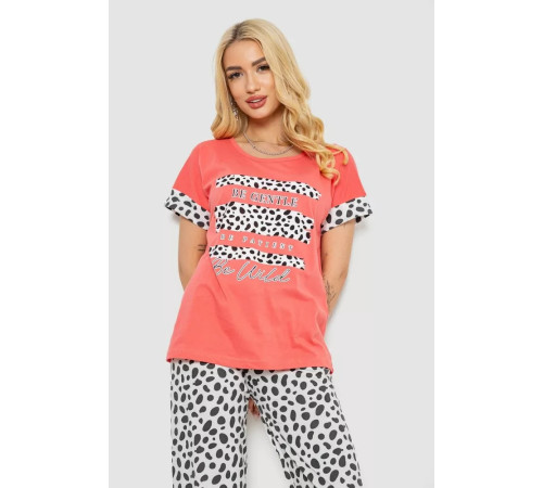 Пижама женская с принтом, цвет розовый, 243R2091-1.