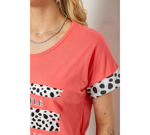 Пижама женская с принтом, цвет розовый, 243R2091-1.