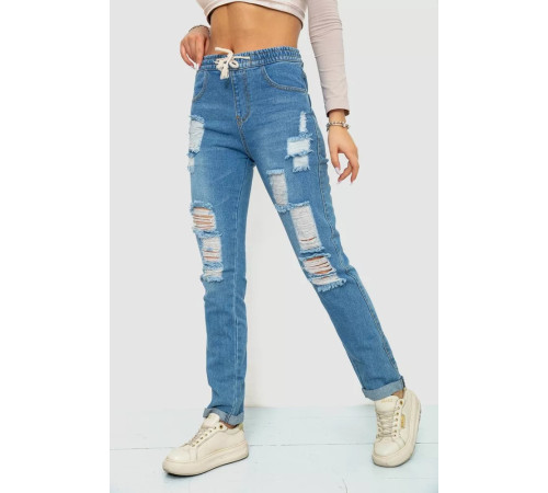 Джинси жіночі на резинці, колір темно-блакитний, 244R5005