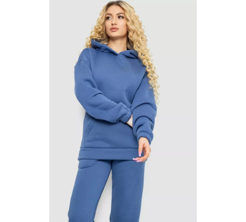 Женский спортивный костюм на флисе, цвет джинс, 102R7711
