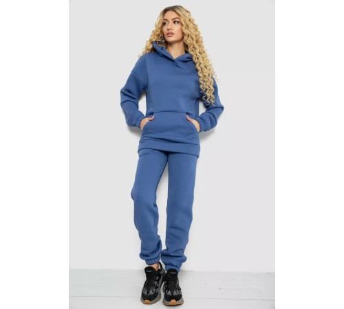 Женский спортивный костюм на флисе, цвет джинс, 102R7711