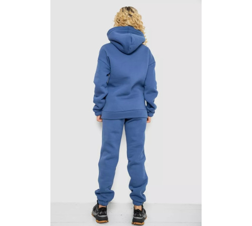 Женский спортивный костюм на флисе, цвет джинс, 102R7711