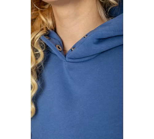 Женский спортивный костюм на флисе, цвет джинс, 102R7711