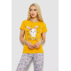 Женская пижама с принтом, цвет желто-серый, 243R15885