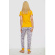Женская пижама с принтом, цвет желто-серый, 243R15885