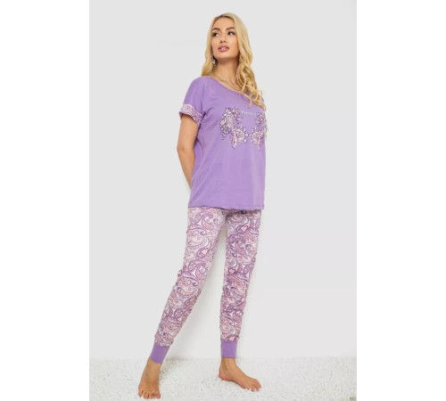 Пижама женская с принтом, цвет сиреневый, 243R2079